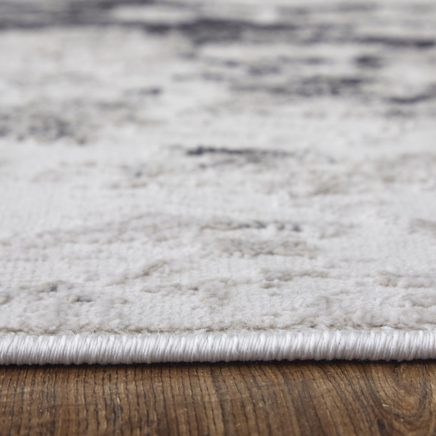 10' X 13' Gray Ivory and Taupe Abstract Power Loom Worn Faded Area Rug