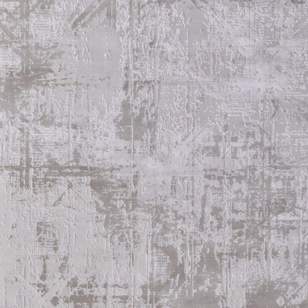 8' X 11' Taupe And Silver Abstract Distressed Area Rug