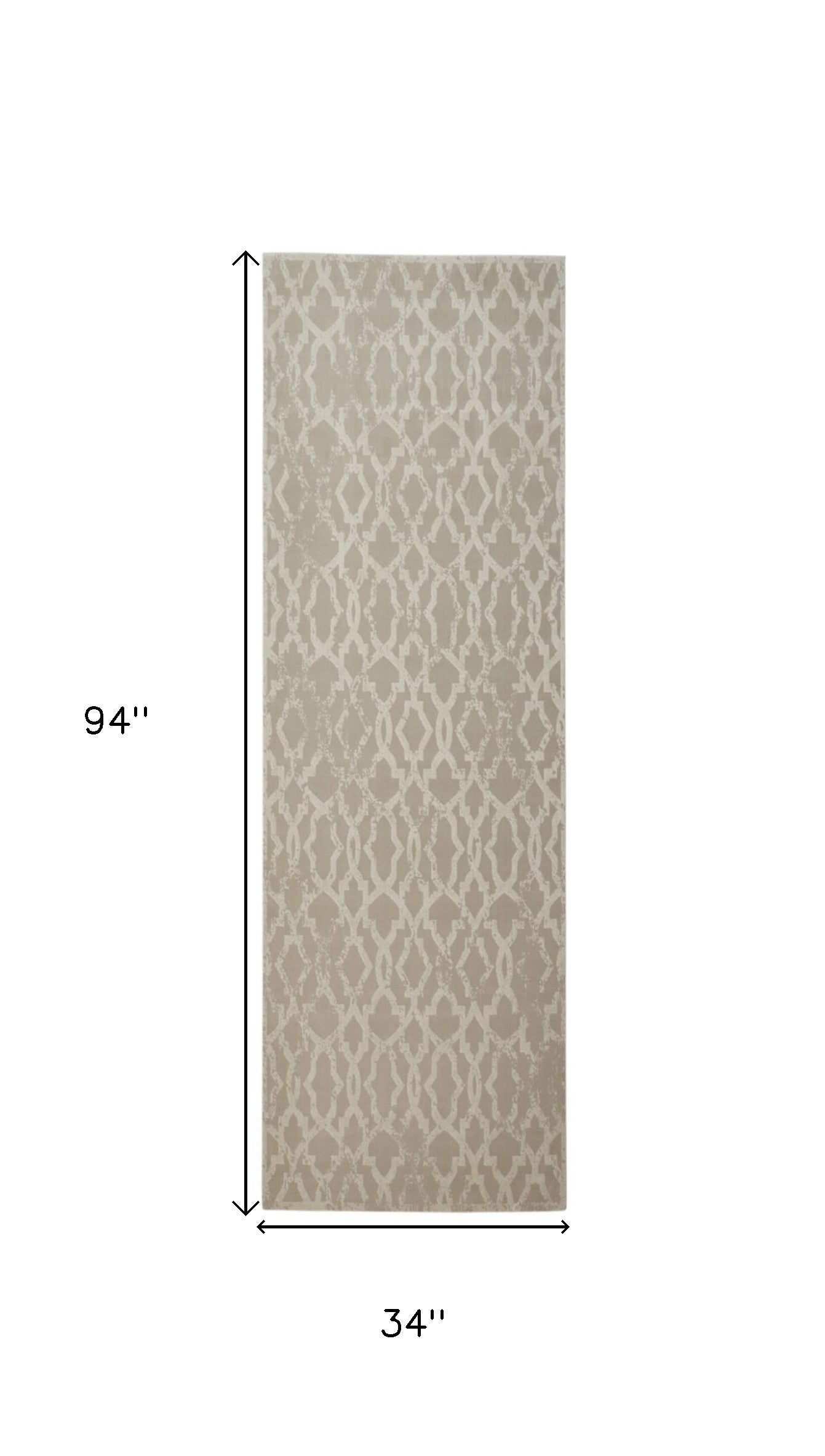 10' X 13' Gray and Silver Geometric Power Loom Worn Faded Area Rug