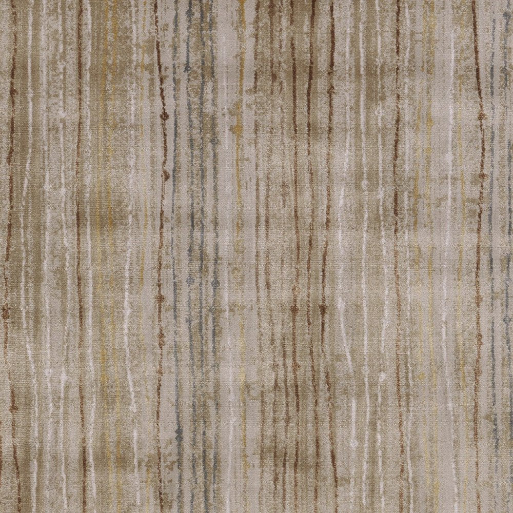 10' X 13' Brown and Tan Striped Power Loom Area Rug