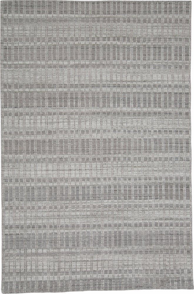 4' X 6' Gray and Ivory Geometric Hand Woven Area Rug