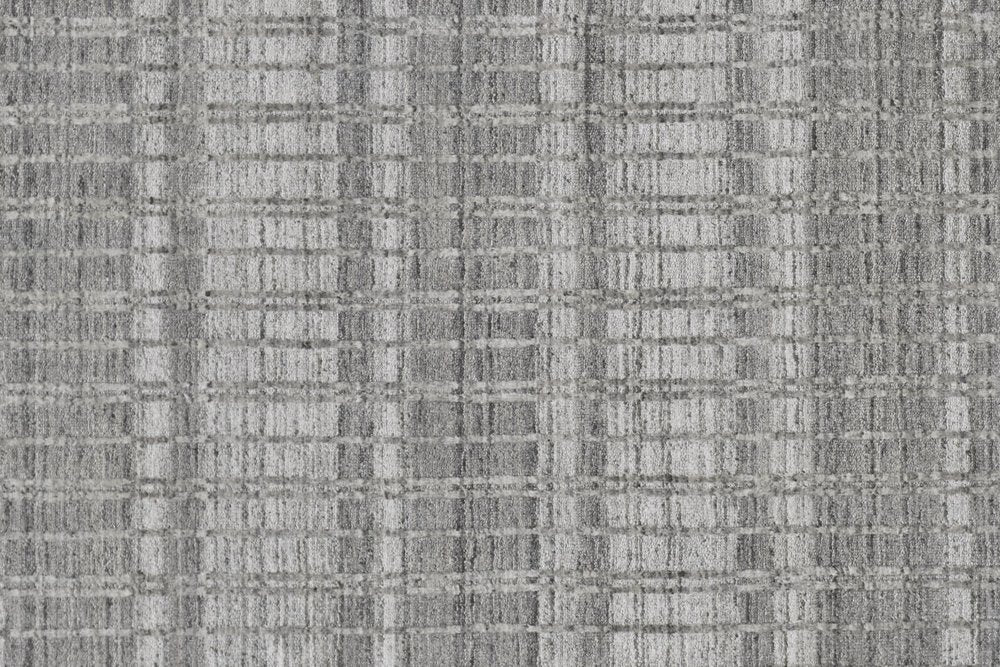 4' X 6' Gray and Ivory Geometric Hand Woven Area Rug