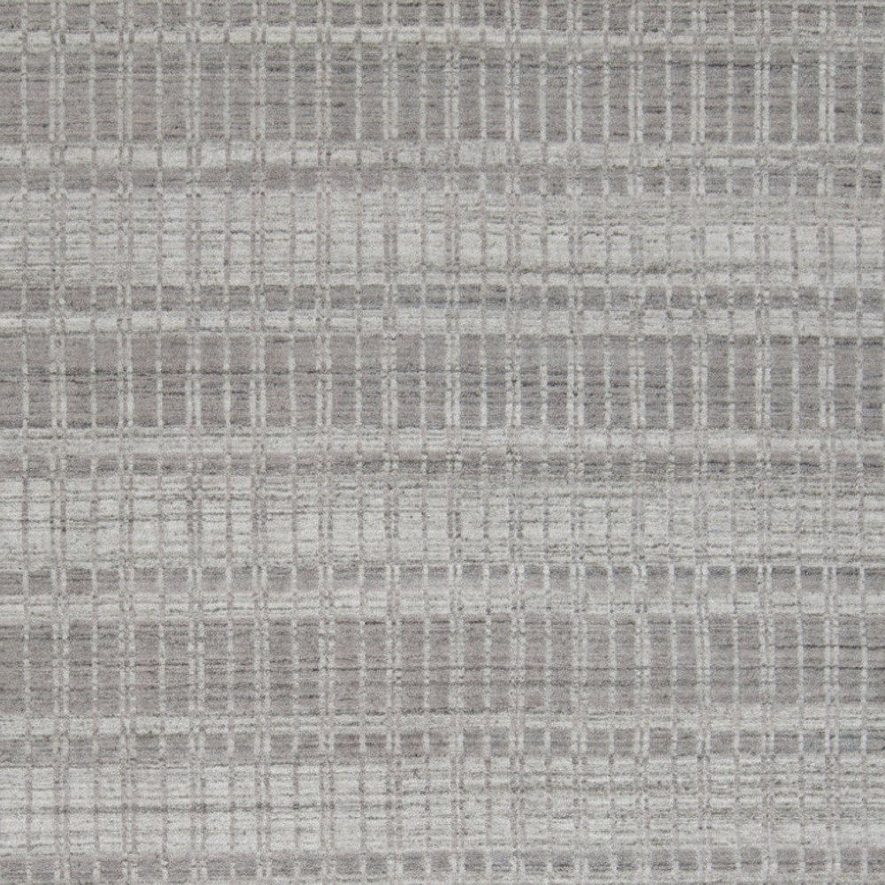 4' X 6' Gray and Ivory Geometric Hand Woven Area Rug