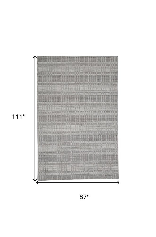 4' X 6' Gray and Ivory Geometric Hand Woven Area Rug