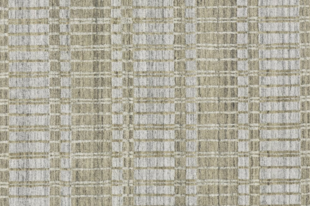 4' X 6' Gray and Ivory Geometric Hand Woven Area Rug