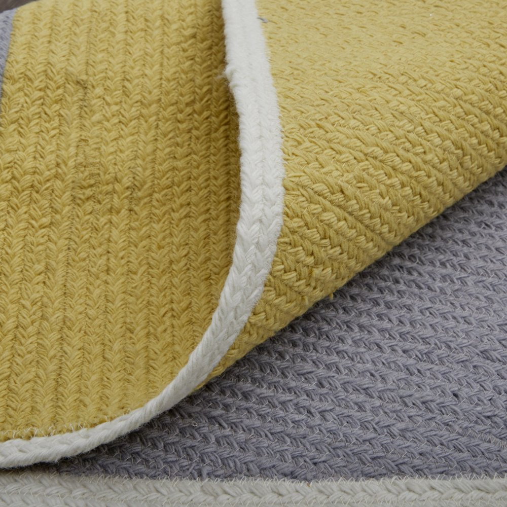 5' X 8' Blue Gray and Yellow Geometric Power Loom Area Rug