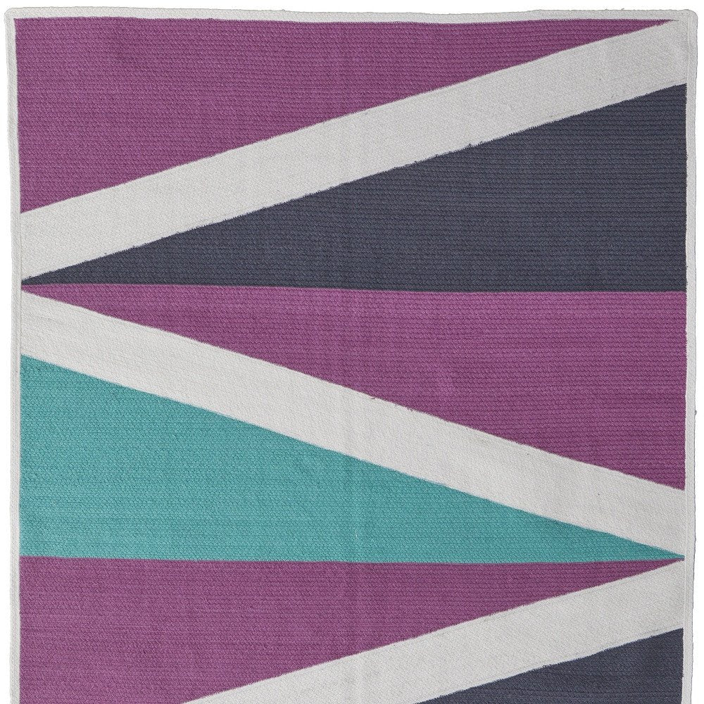 5' X 8' Blue Gray and Yellow Geometric Power Loom Area Rug