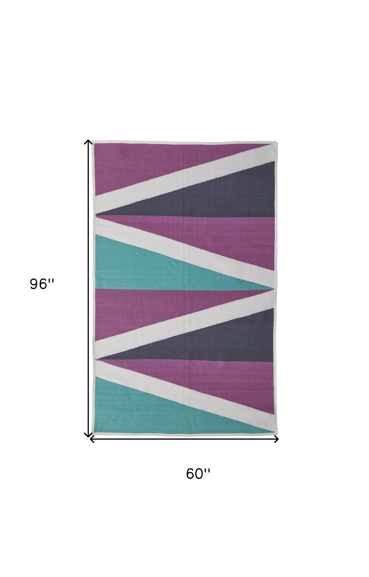 5' X 8' Blue Gray and Yellow Geometric Power Loom Area Rug