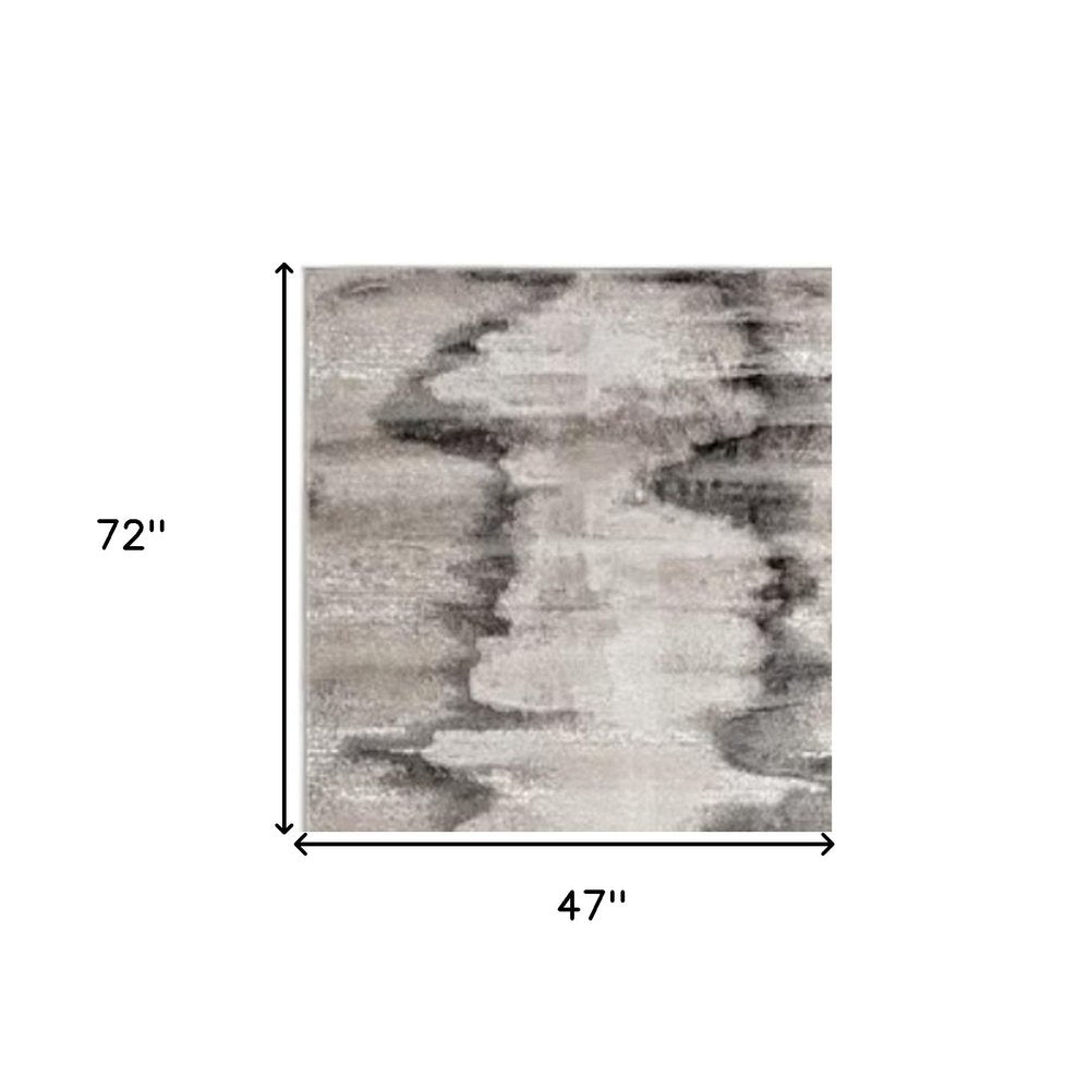 8' X 10' Gray Ivory and Taupe Abstract Power Loom Area Rug