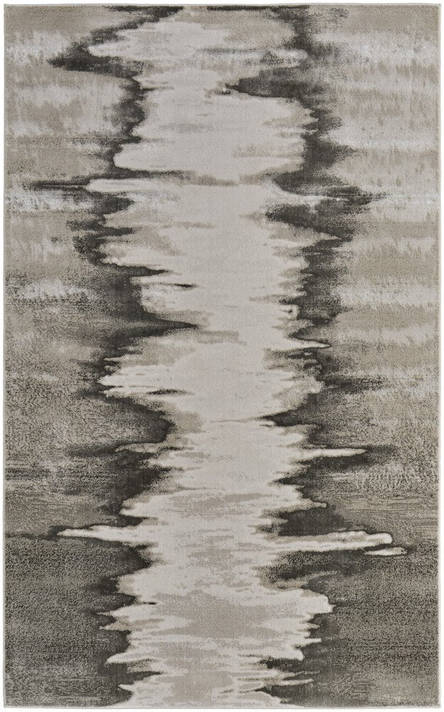 8' X 10' Gray Ivory and Taupe Abstract Power Loom Area Rug