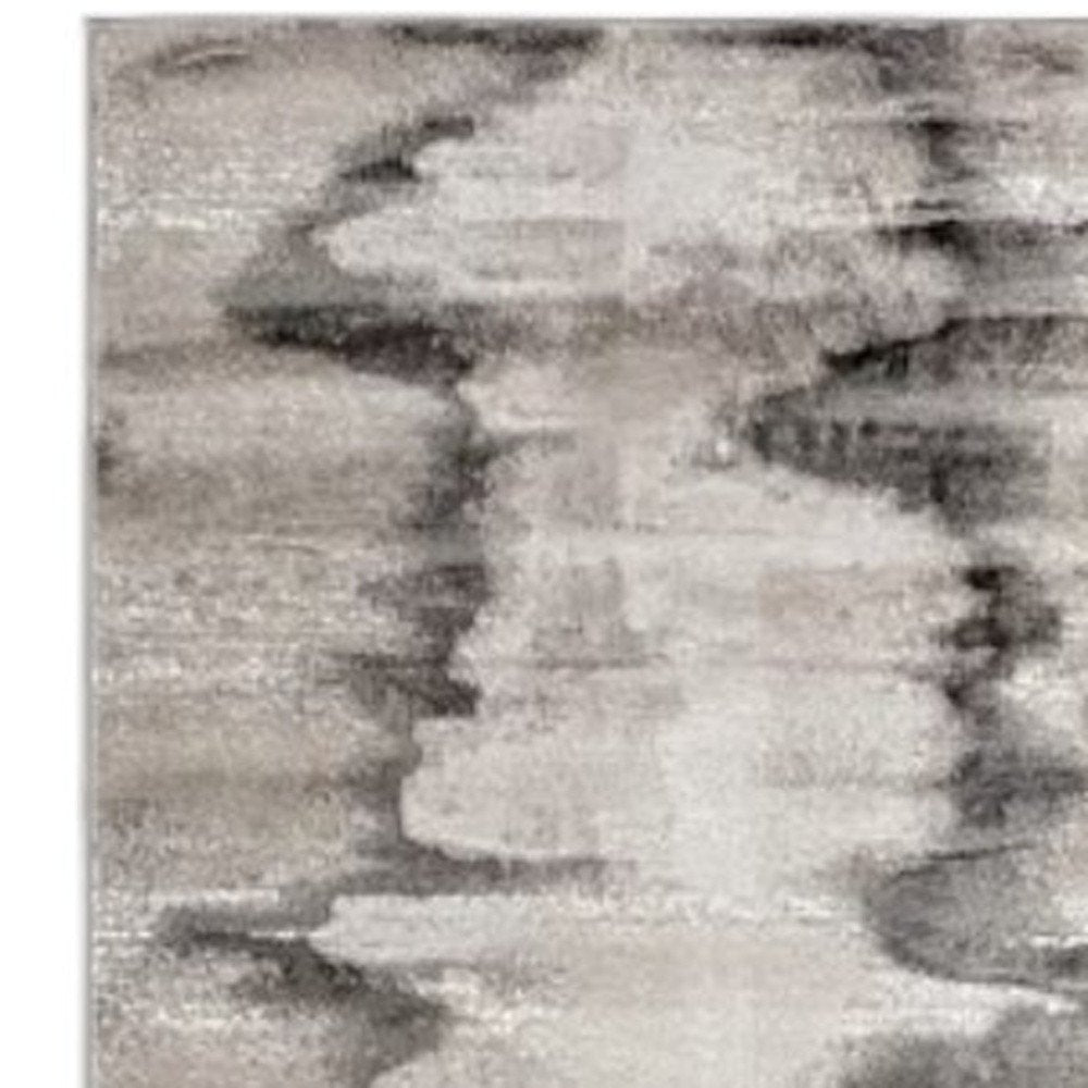 8' X 10' Gray Ivory and Taupe Abstract Power Loom Area Rug