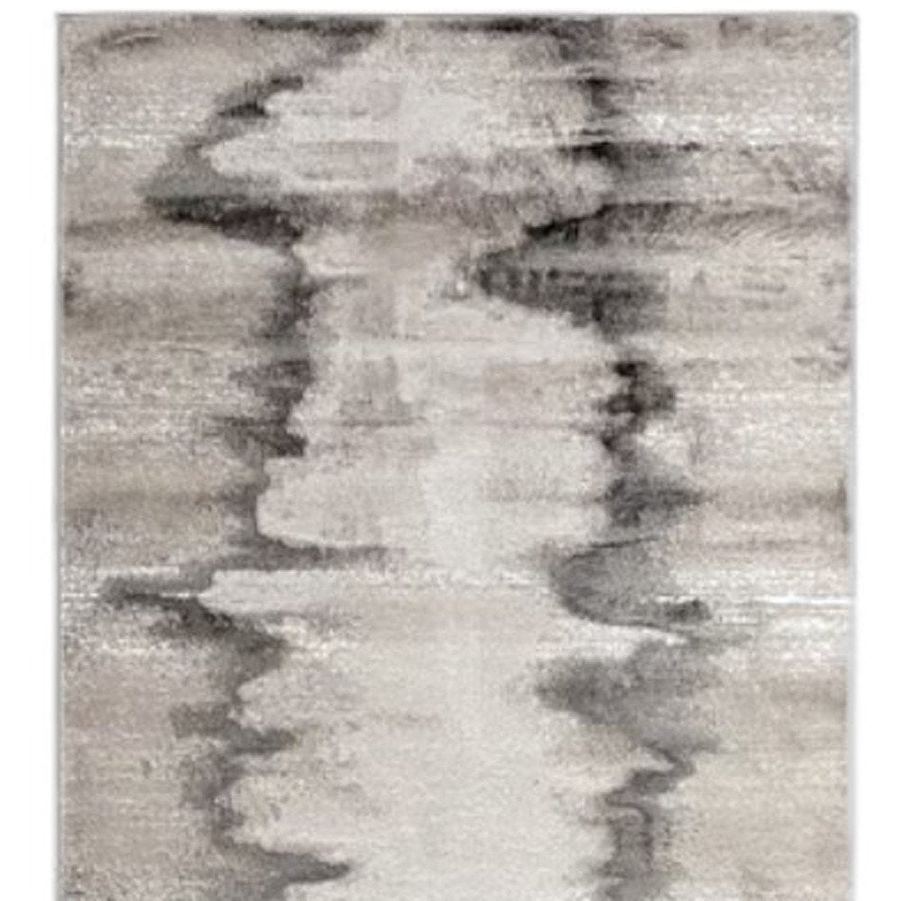 8' X 10' Gray Ivory and Taupe Abstract Power Loom Area Rug
