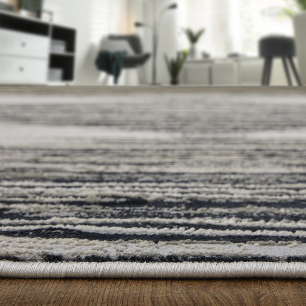 8' X 10' Black Silver And Taupe Geometric Area Rug