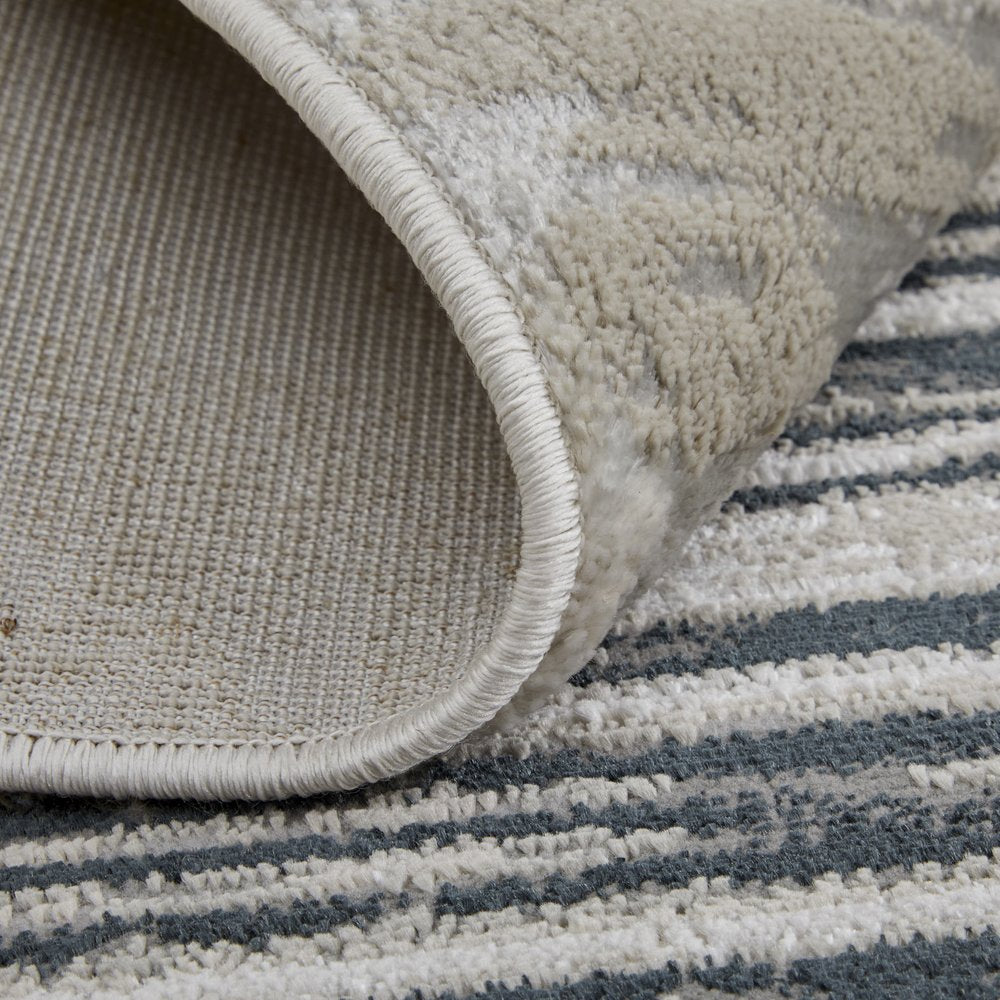 8' X 10' Black Silver And Taupe Geometric Area Rug