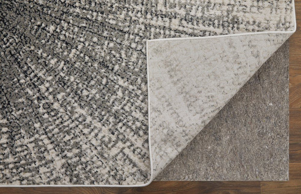 4' X 6' Gray and Ivory Abstract Power Loom Area Rug