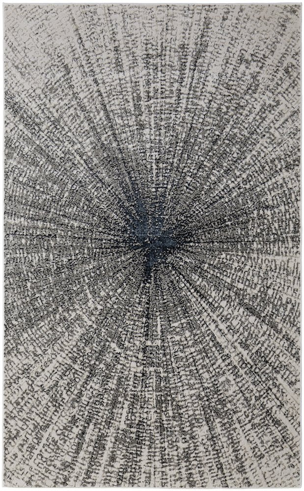 4' X 6' Gray and Ivory Abstract Power Loom Area Rug