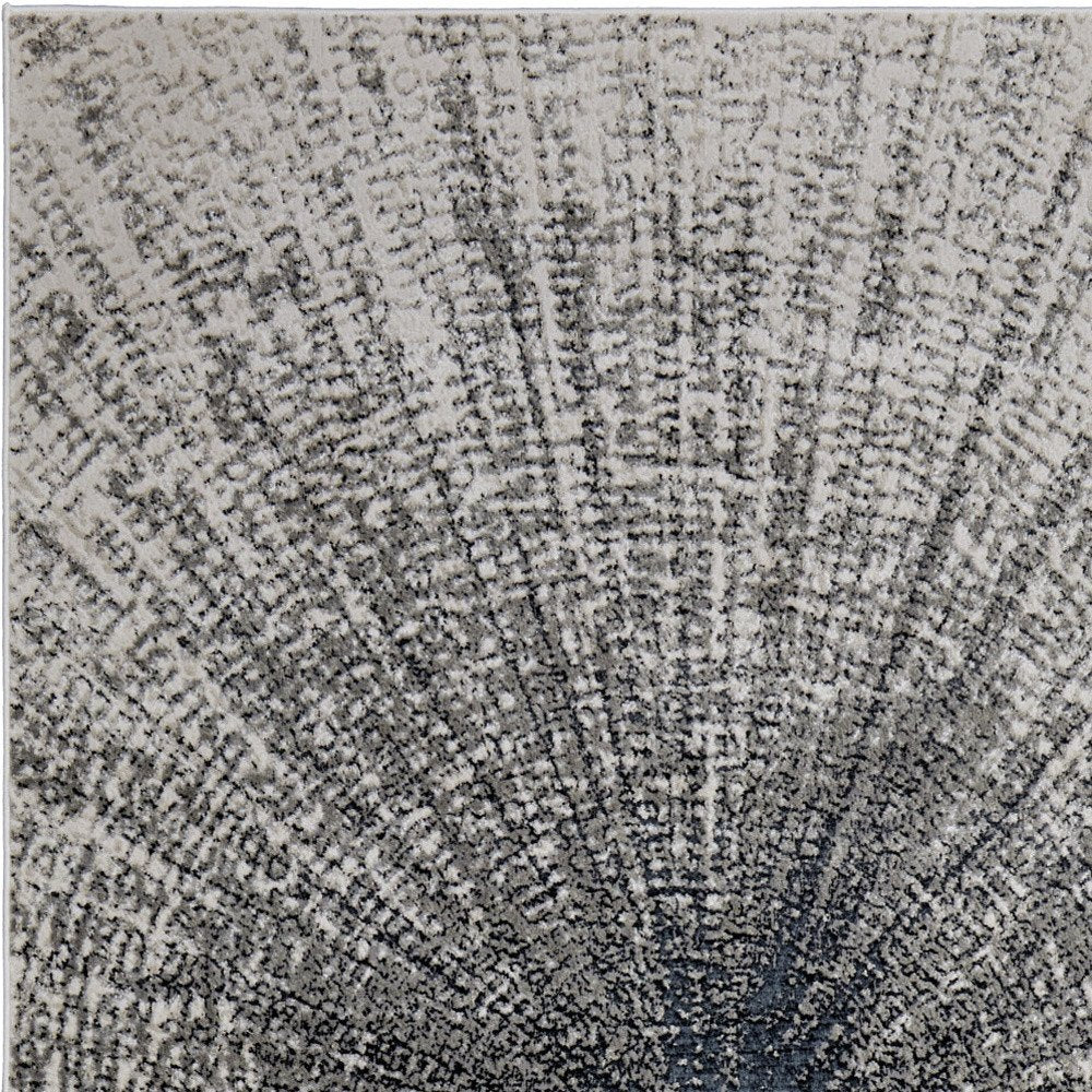 4' X 6' Gray and Ivory Abstract Power Loom Area Rug