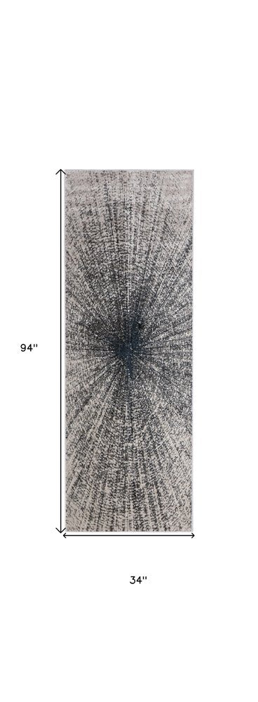 4' X 6' Gray and Ivory Abstract Power Loom Area Rug