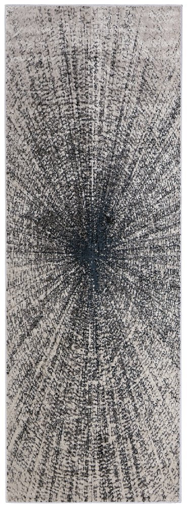 4' X 6' Gray and Ivory Abstract Power Loom Area Rug
