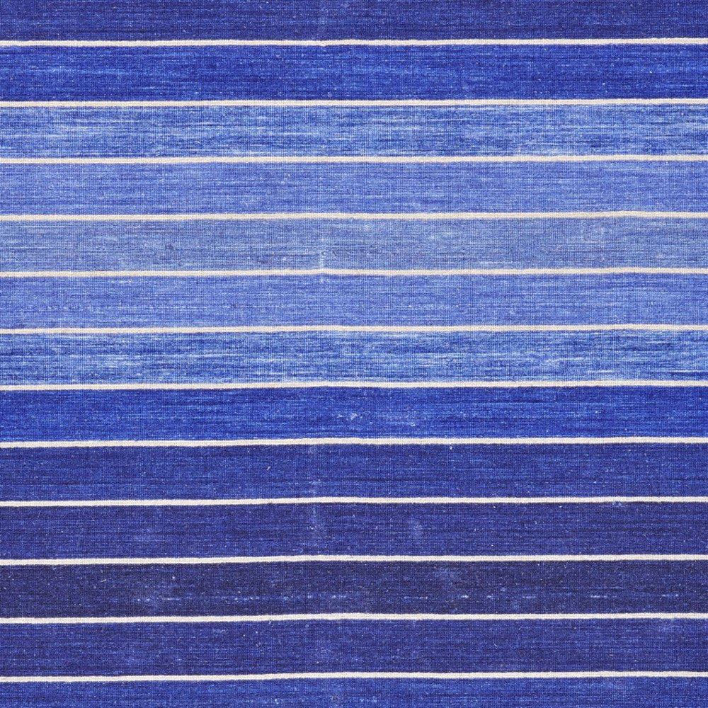 5' X 8' Red Wool Striped Hand Woven Area Rug