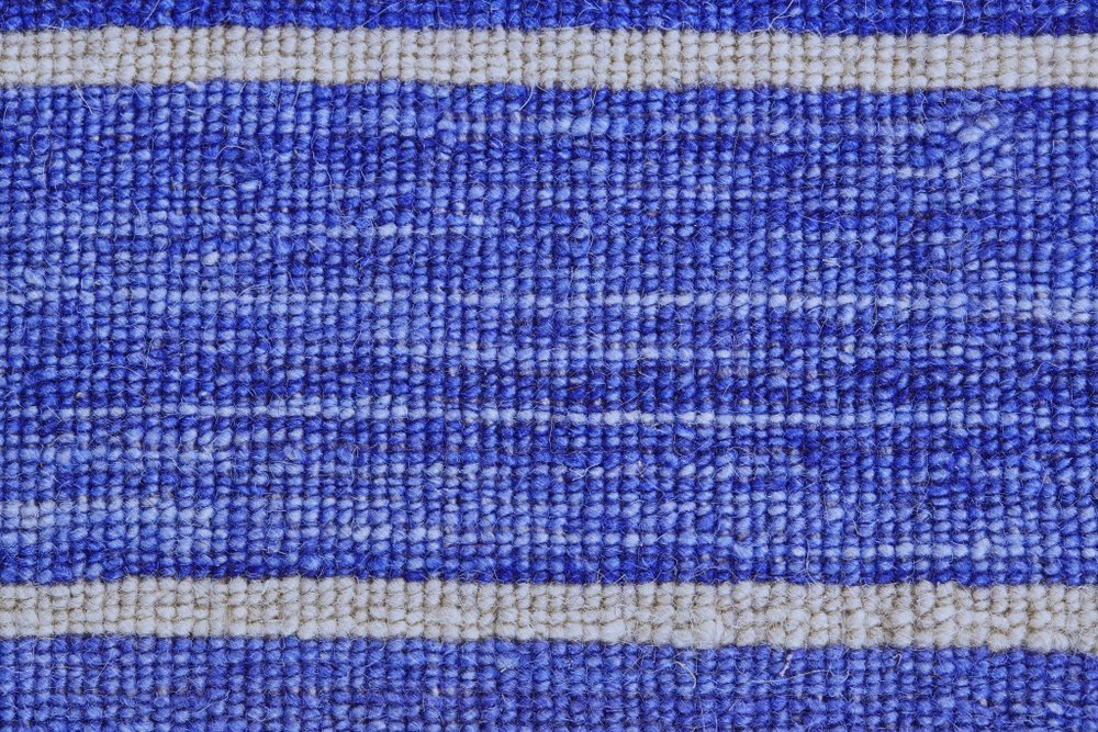 5' X 8' Red Wool Striped Hand Woven Area Rug