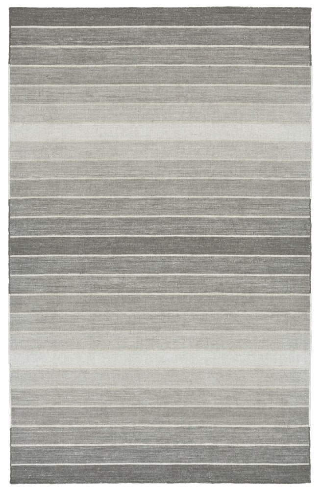 5' X 8' Red Wool Striped Hand Woven Area Rug