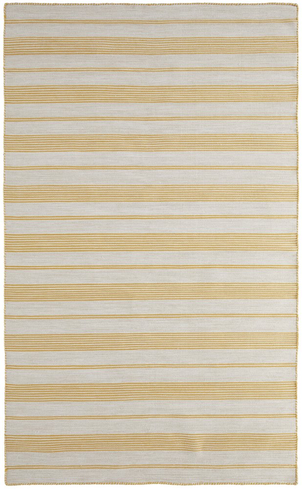10' X 14' Yellow and Ivory Striped Hand Woven Area Rug