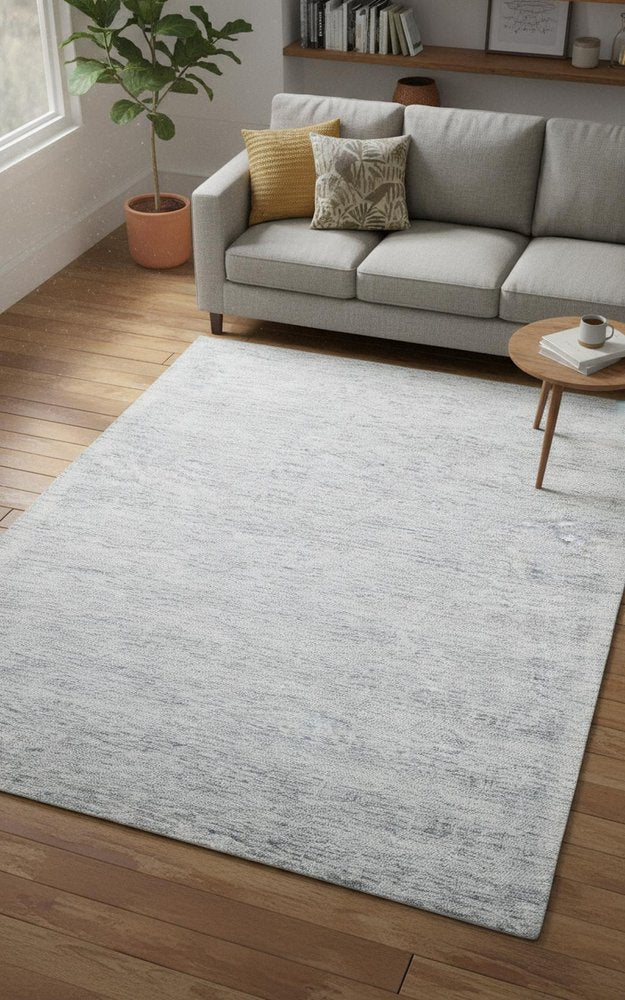 5' X 8' Blue Abstract Hand Woven Area Rug