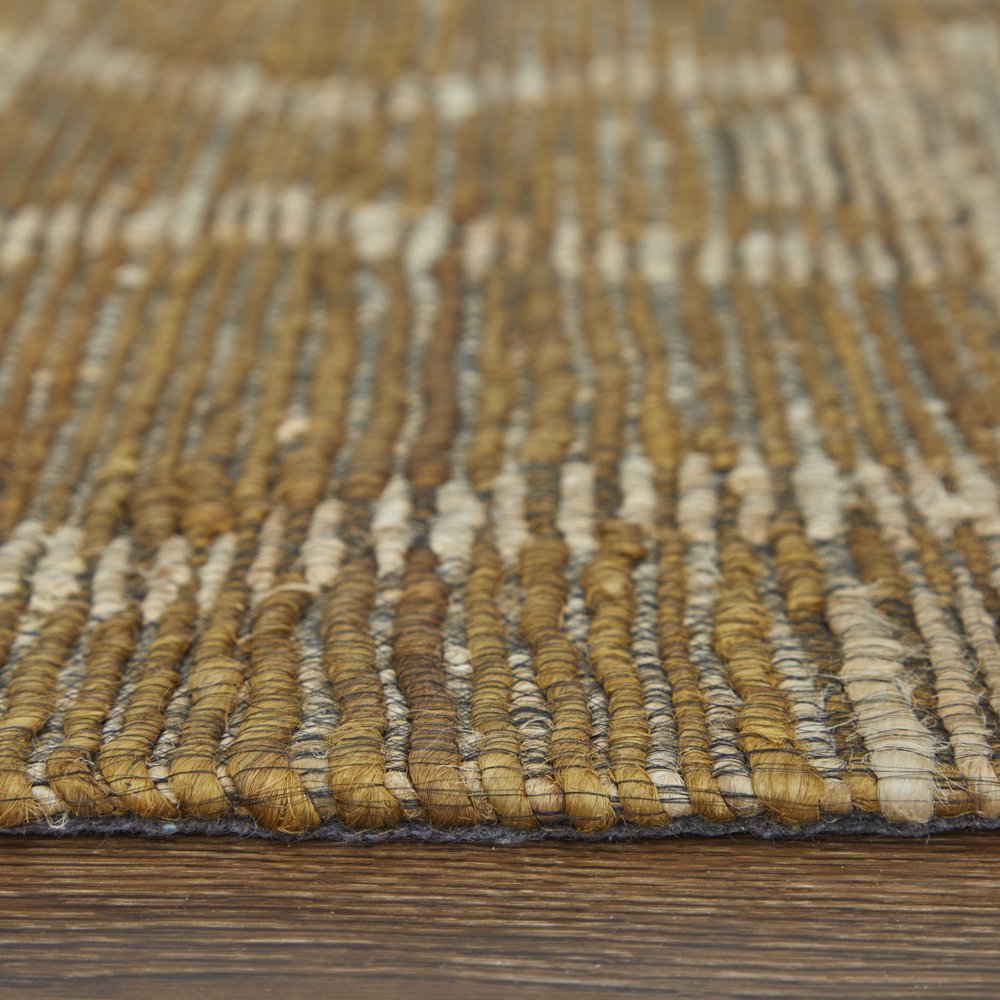 4' X 6' Tan and Ivory Geometric Hand Woven Area Rug