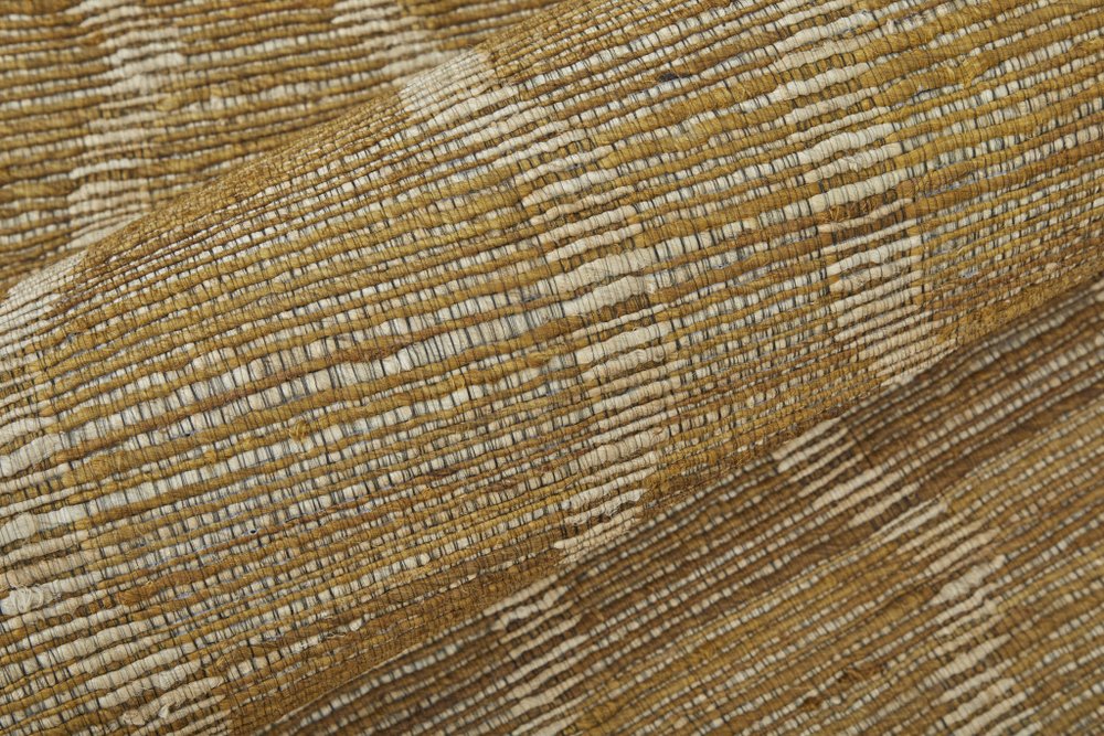 4' X 6' Tan and Ivory Geometric Hand Woven Area Rug