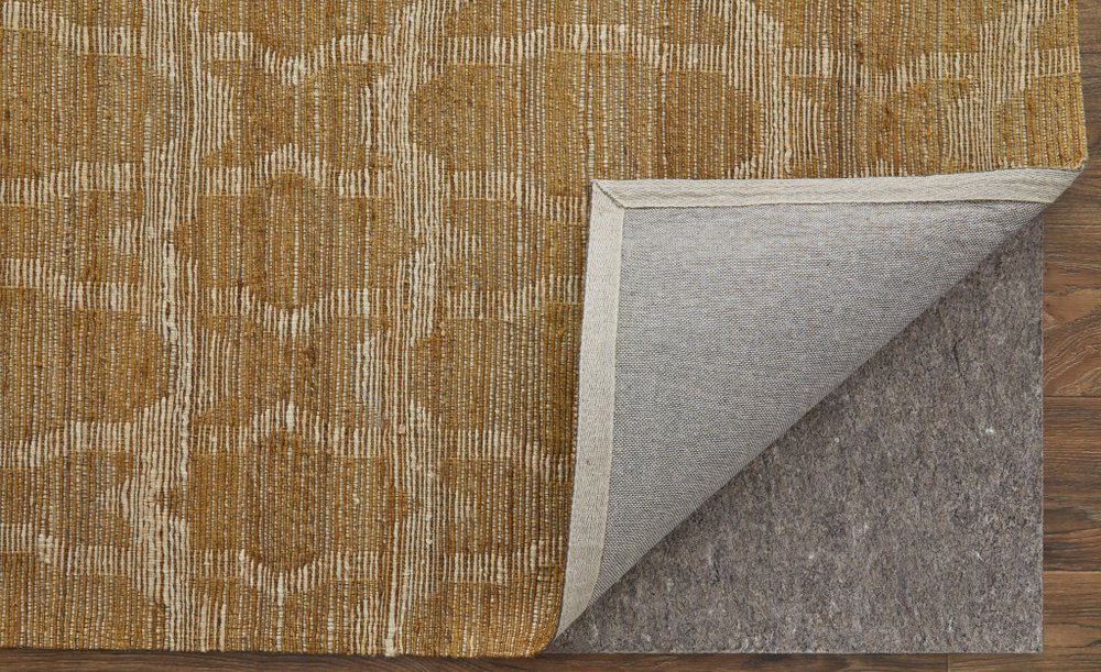 4' X 6' Tan and Ivory Geometric Hand Woven Area Rug