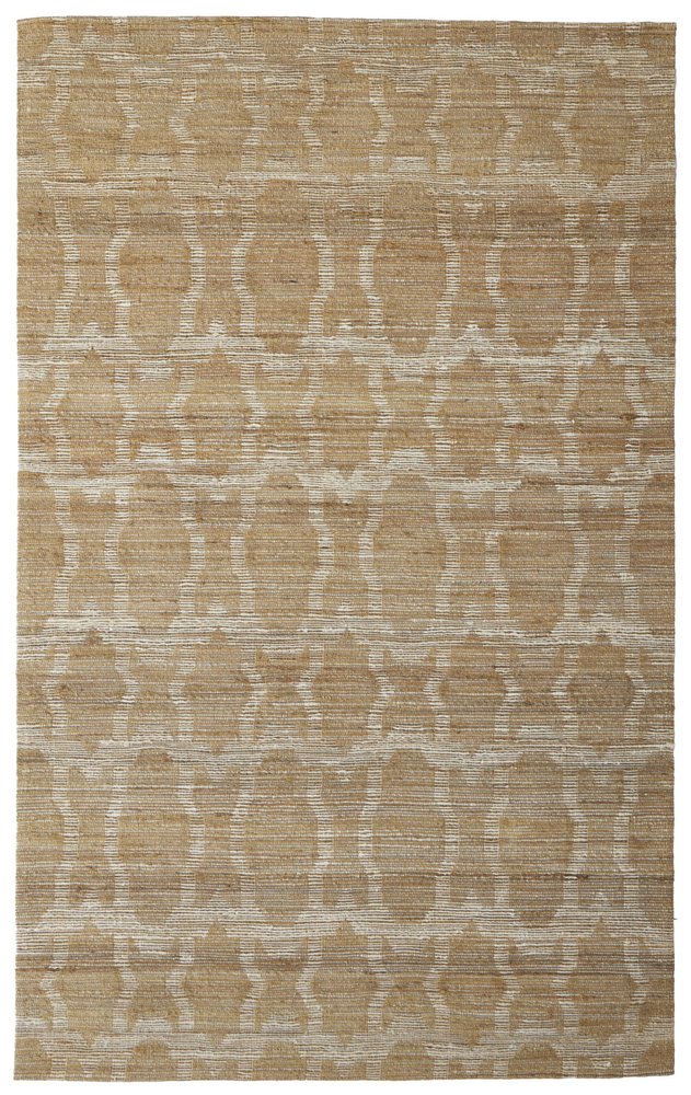 4' X 6' Tan and Ivory Geometric Hand Woven Area Rug