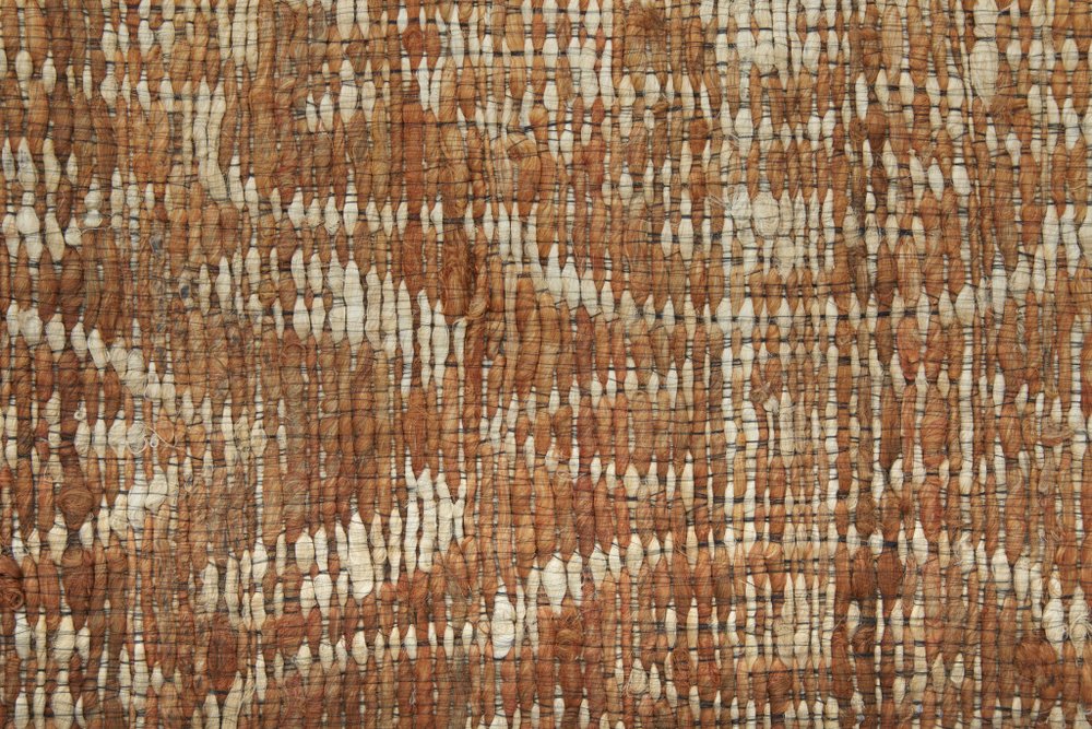 8' X 11' Orange and Tan Geometric Hand Woven Area Rug