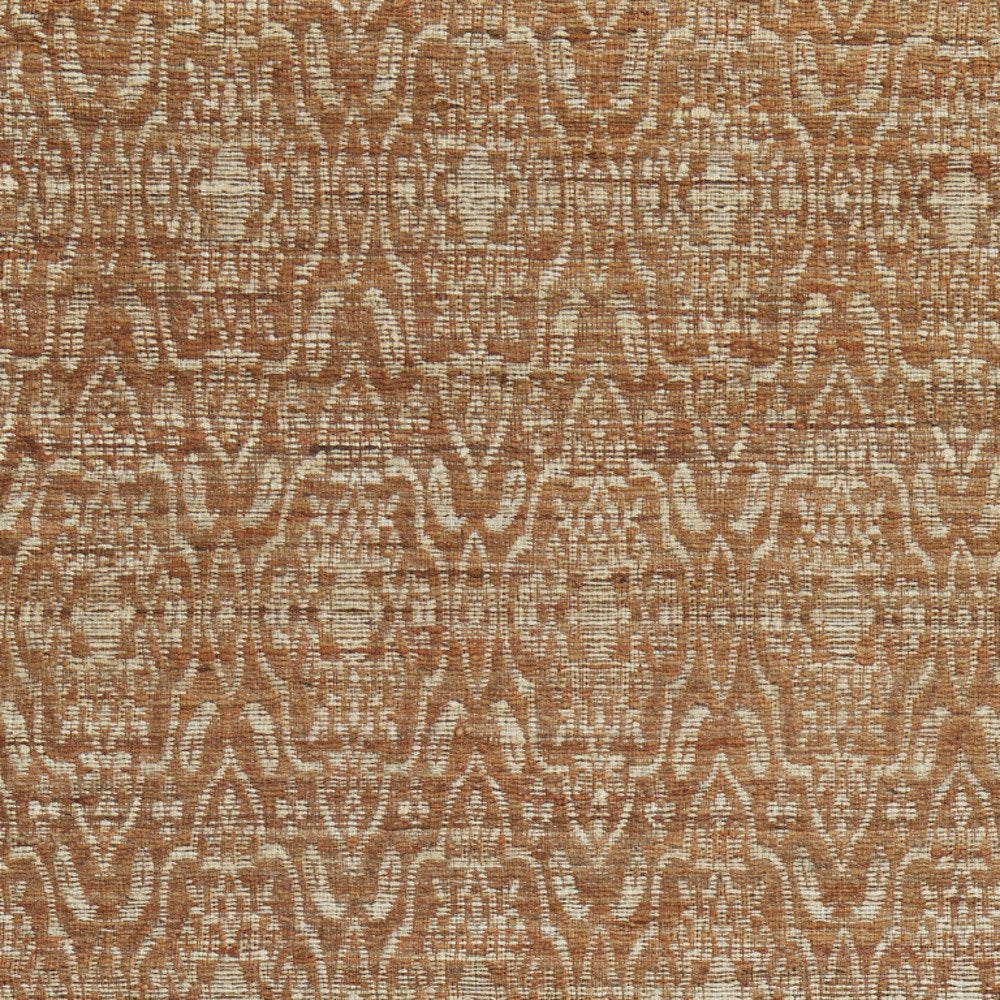 8' X 11' Orange and Tan Geometric Hand Woven Area Rug