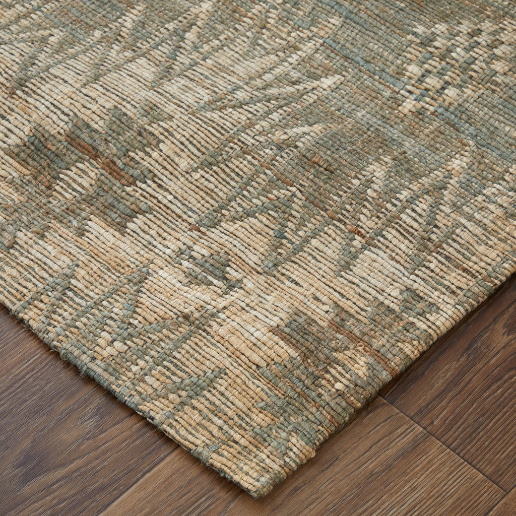 5' X 8' Tan and Gray Geometric Hand Woven Area Rug