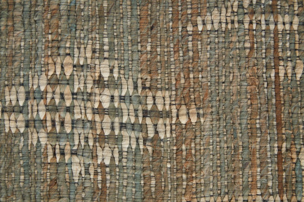 5' X 8' Tan and Gray Geometric Hand Woven Area Rug