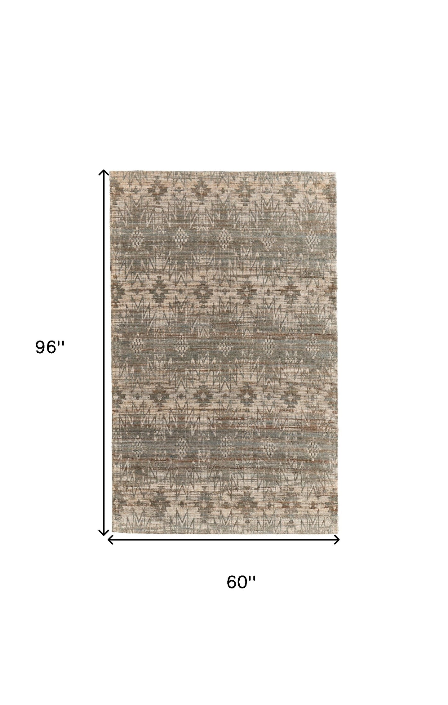 5' X 8' Tan and Gray Geometric Hand Woven Area Rug