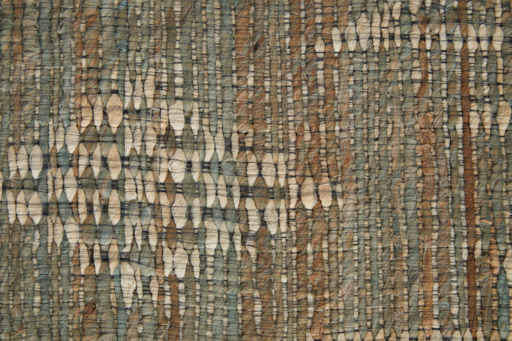 5' X 8' Tan and Gray Geometric Hand Woven Area Rug