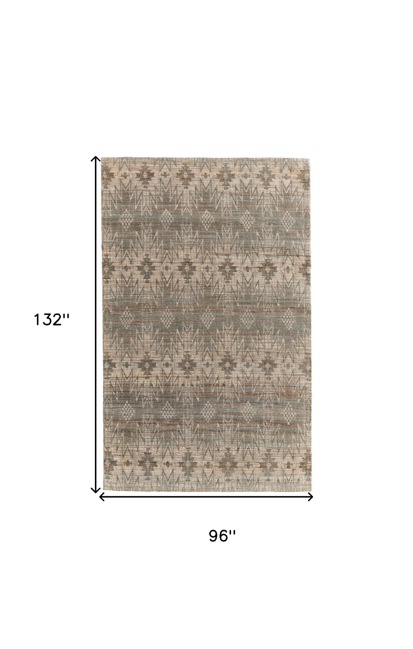 5' X 8' Tan and Gray Geometric Hand Woven Area Rug