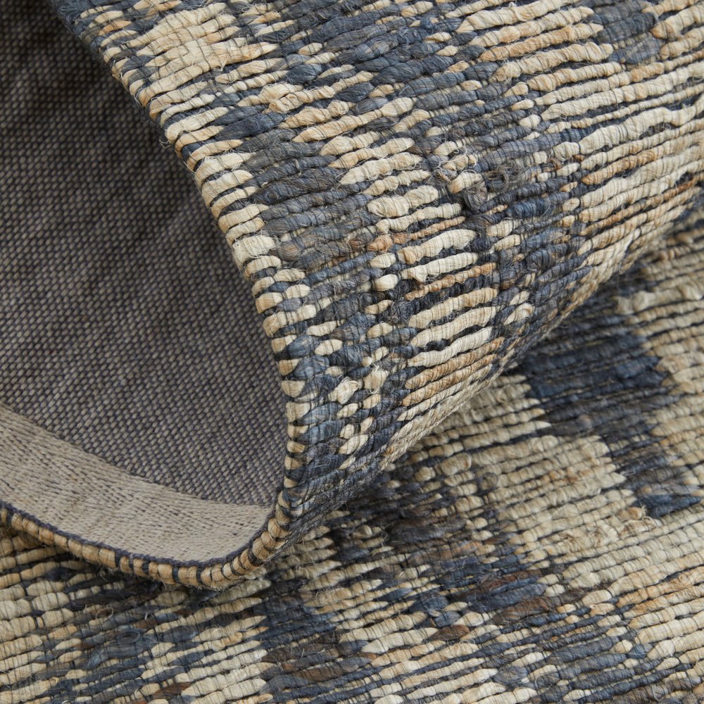 5' X 8' Tan and Gray Geometric Hand Woven Area Rug