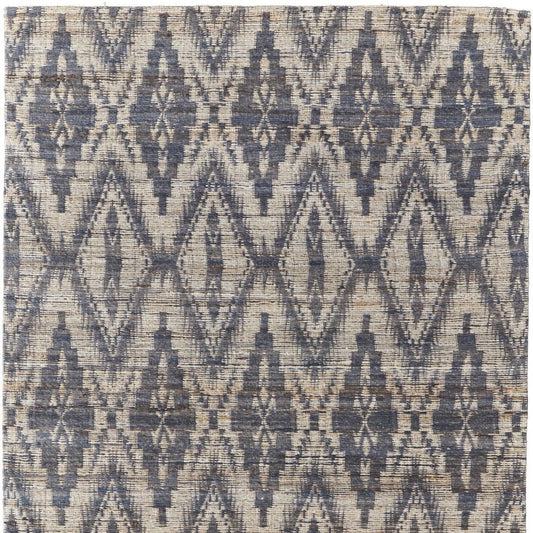5' X 8' Tan and Gray Geometric Hand Woven Area Rug