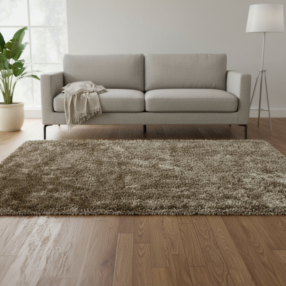 5' X 8' Gold Shag Hand Tufted Area Rug