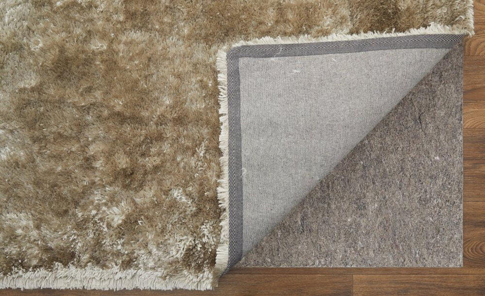 5' X 8' Gold Shag Hand Tufted Area Rug