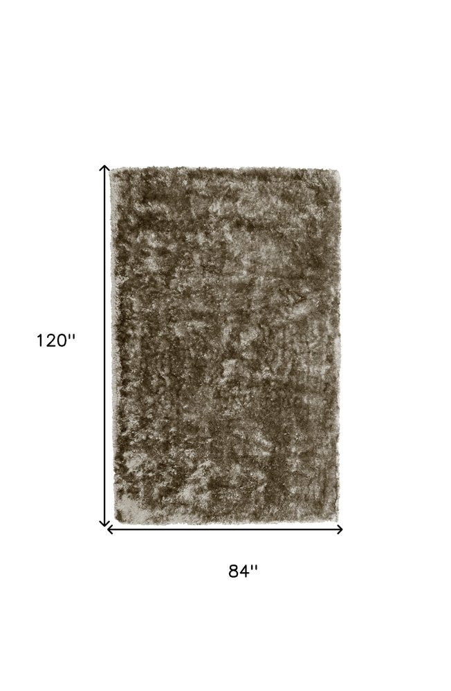 5' X 8' Gold Shag Hand Tufted Area Rug