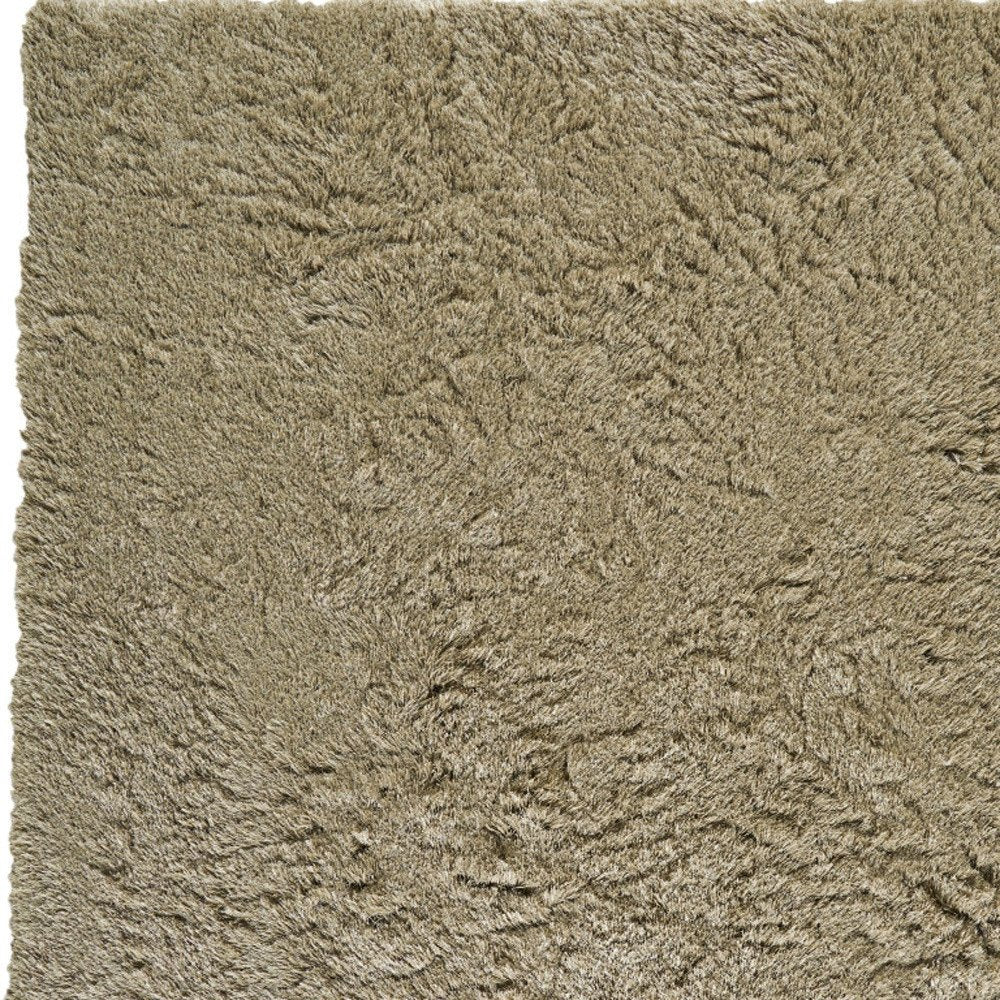 5' X 8' Tan Shag Hand Tufted Area Rug