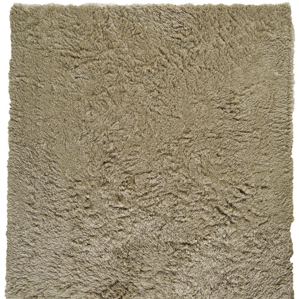 5' X 8' Tan Shag Hand Tufted Area Rug