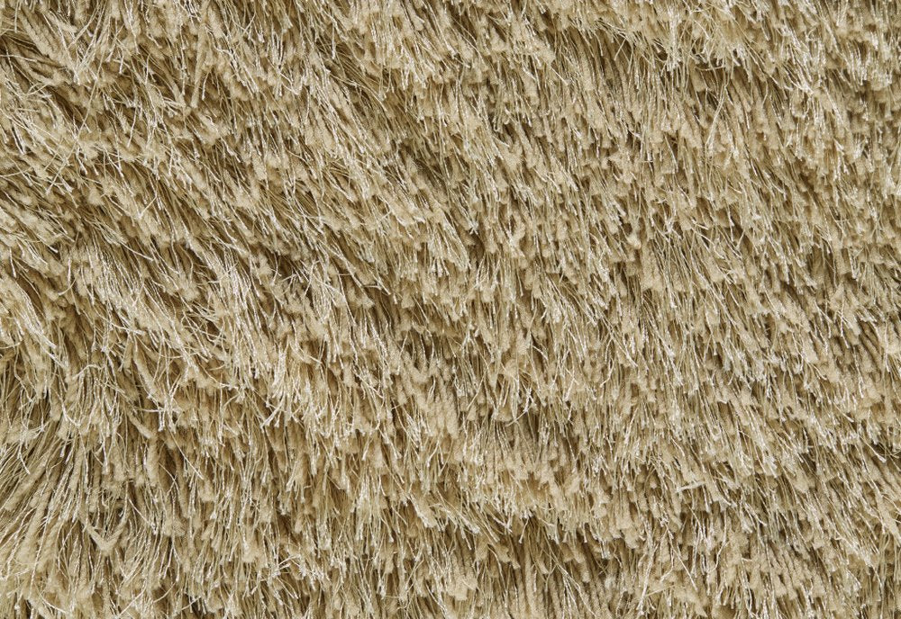 5' X 8' Tan Shag Hand Tufted Area Rug