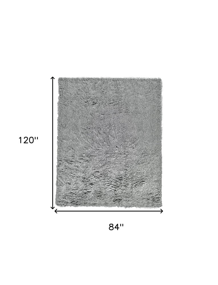 5' X 8' Tan Shag Hand Tufted Area Rug