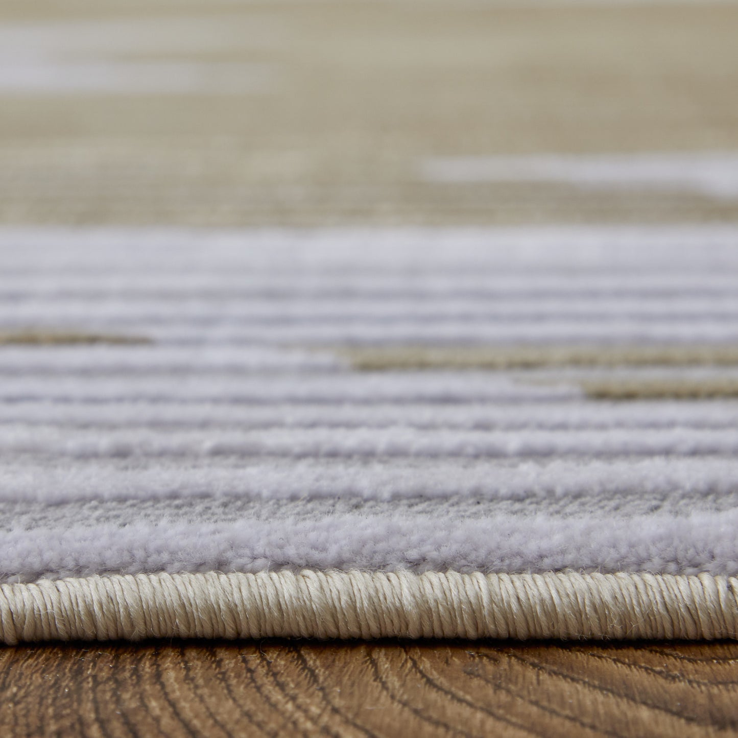 10' X 13' White Gray and Gold Geometric Power Loom Area Rug