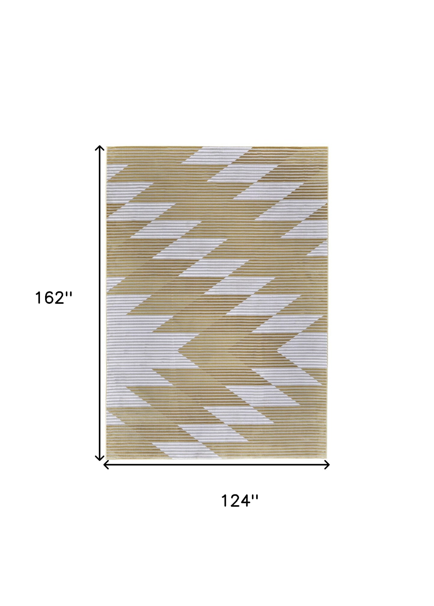 10' X 13' White Gray and Gold Geometric Power Loom Area Rug